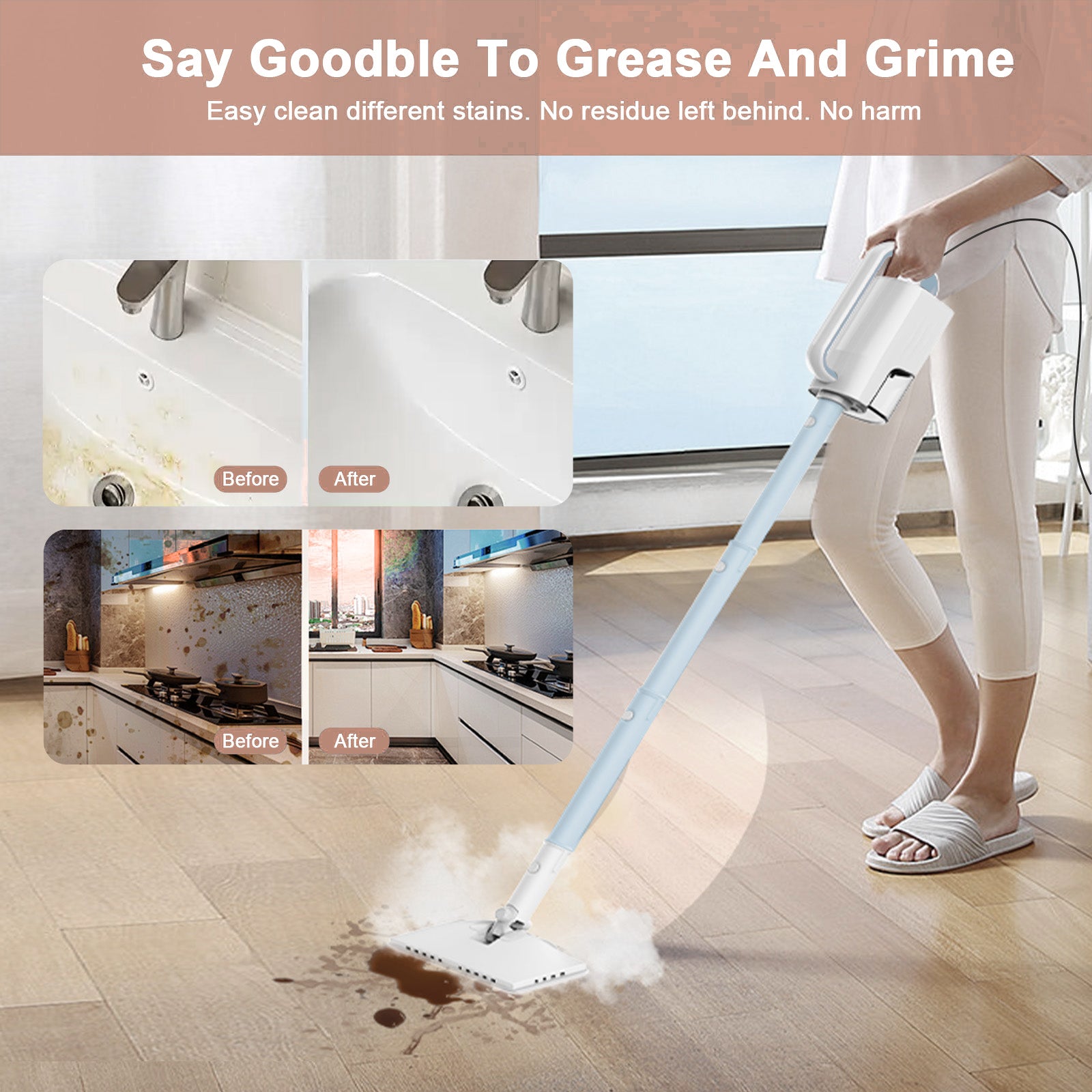 Teendow SC05 6-in-1 Steam Mop for Floor Cleaning