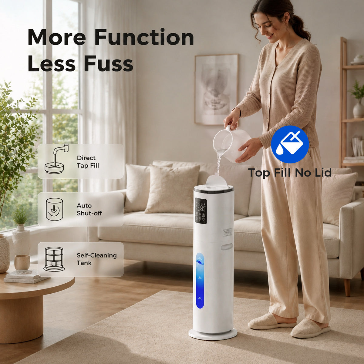 10L Humidifier, 600 sq.ft, 85H Max Runtime, Cool Mist Humidifier for Bedroom with App & Remote Control, 4 Mist Levels