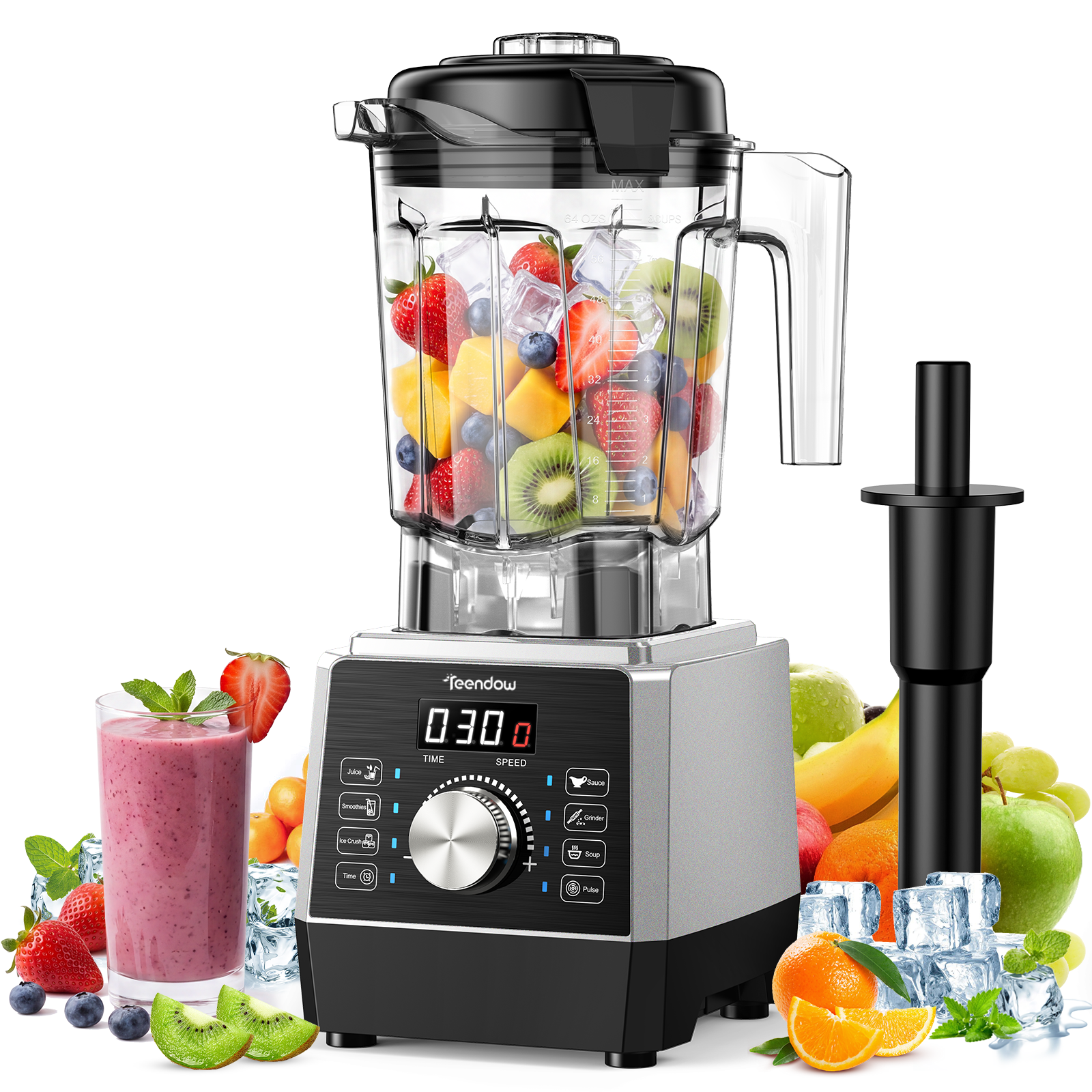 Teendow 1800W Countertop Blender for Kitchen with 70 oz BPA-Free Pitcher