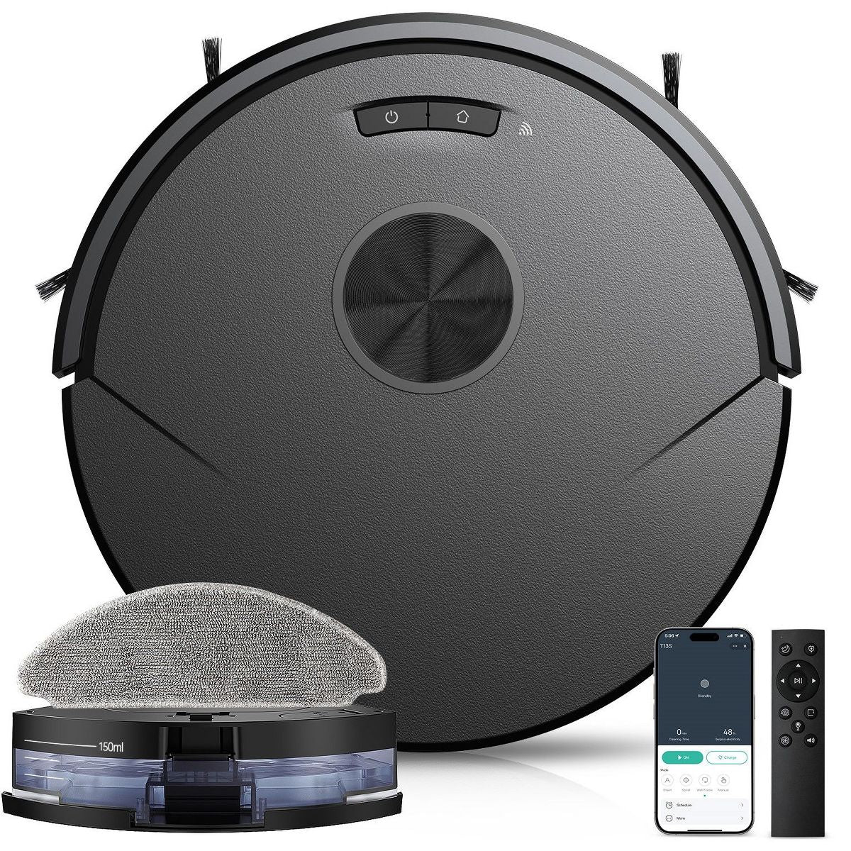 Teendow T13S 8000Pa Robot Vacuum and Mop Combo, 2-in-1 Robot Vacuum Cl