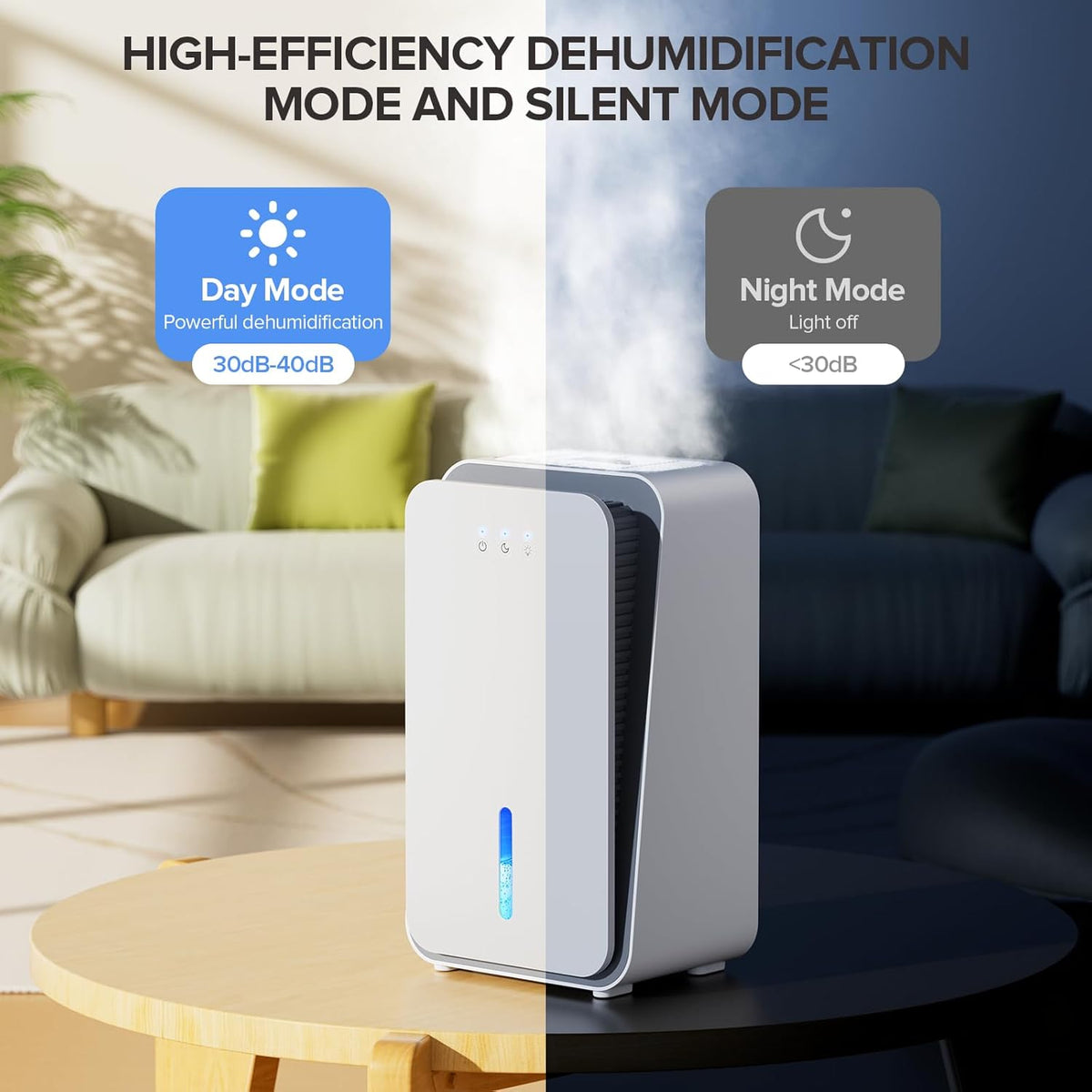 Teendow CS08 Portable Dehumidifier for Home,1000 sq.ft Dehumidifier with Auto Shut-Off