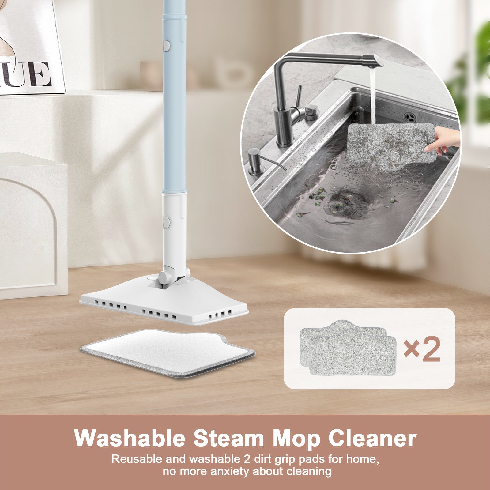 Teendow SC05 6-in-1 Steam Mop for Floor Cleaning