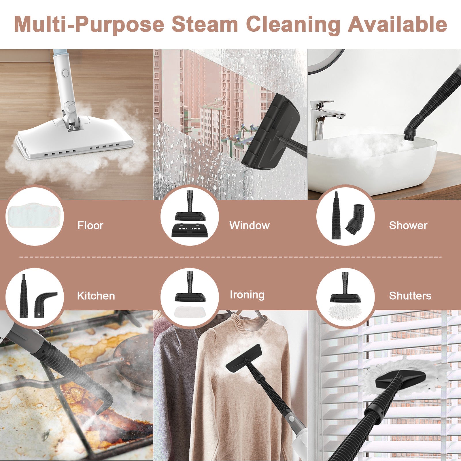 Teendow SC05 6-in-1 Steam Mop for Floor Cleaning