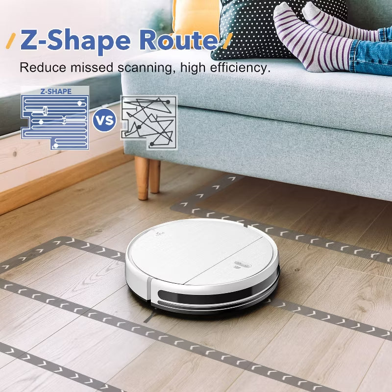 BR151 Robot Vacuum and Mop Combo, Robotic Vacuum with APP/Remote, Self-Charging Ideal for Pet Hair, White