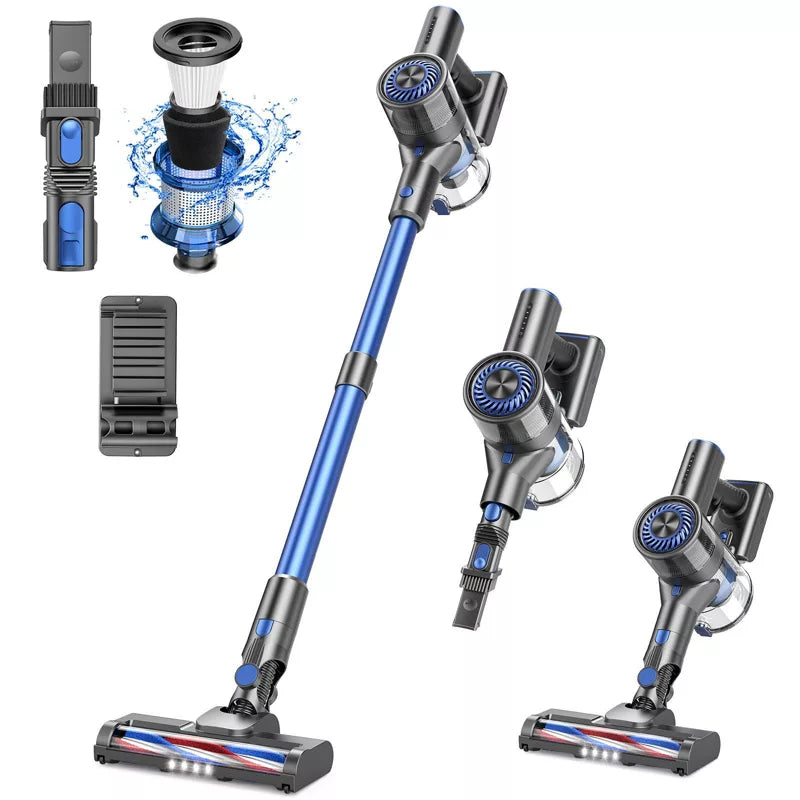 Teendow 300W Cordless Stick Vacuum Cleaner, 50KPa Lightweight Stick Vacuum for Home Hardwood Floor & Carpet, Filters Included