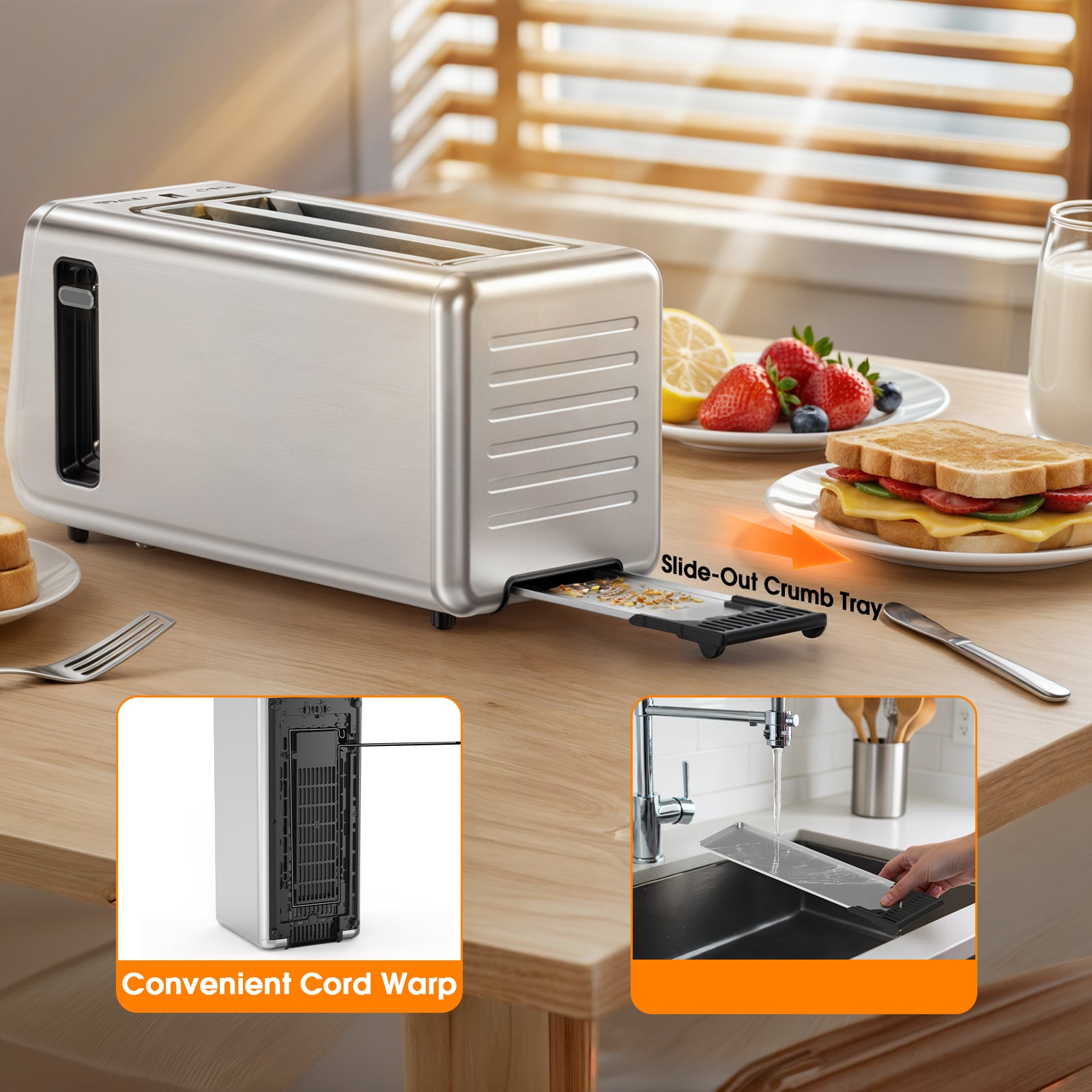 Teendow 4 Slice Smart Touchscreen Toaster, 1.5" Extra-Wide Slots