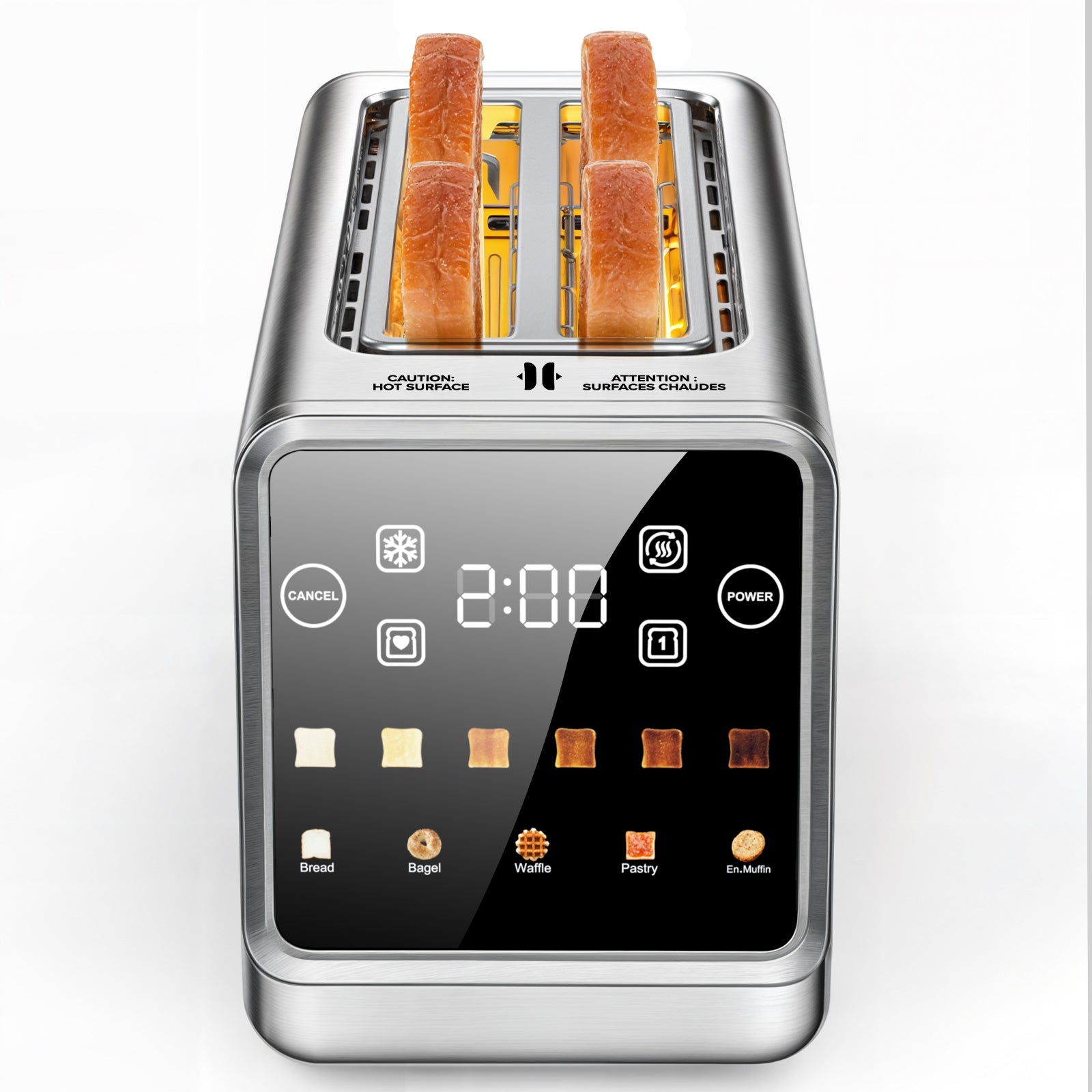 Teendow 4 Slice Smart Touchscreen Toaster, 1.5" Extra-Wide Slots