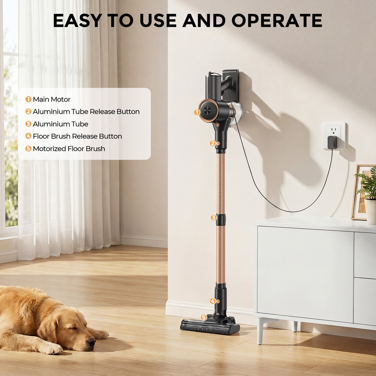 Teendow Cordless Vacuum Cleaner, 250W/40Kpa Vacuum Cleaners for Home ,With Upgraded Brushless Motor Stick Vacuum for Carpet, Hard Floors & Pet Hair