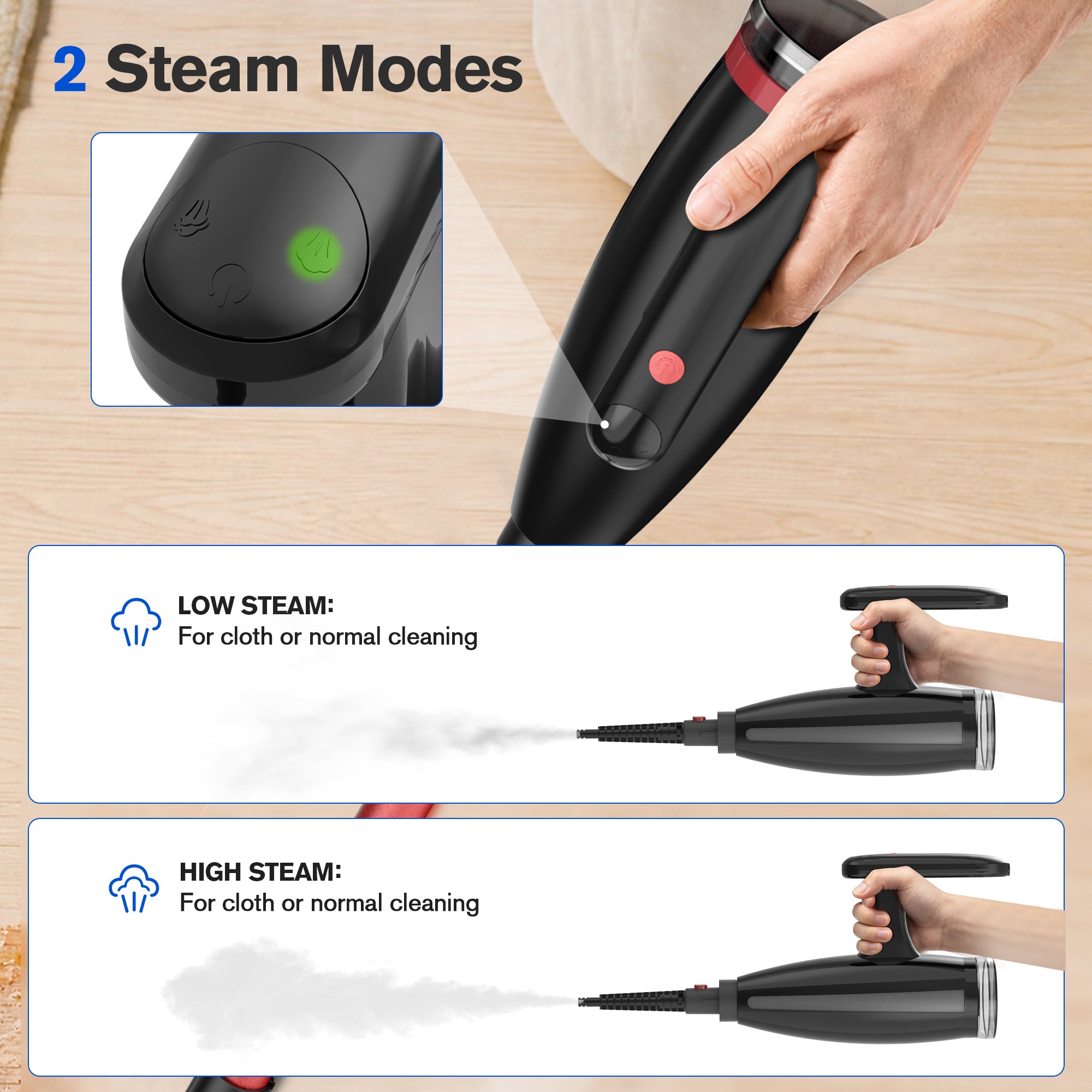 Teendow 6 in 1 Rotated Steam Mop Cleaner with 600ML Removable Tank