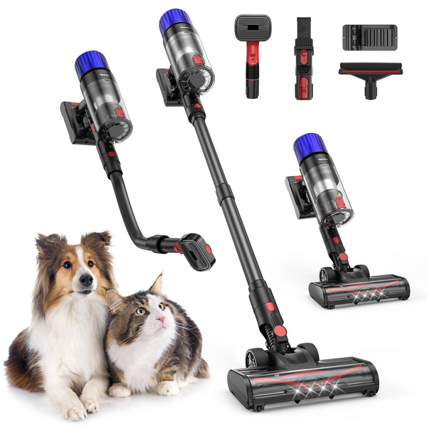Teendow V16 Strong Cordless Vacuum Cleaner, 500W Stick Vac Specifically Handling Pet Hair Design - Teendow